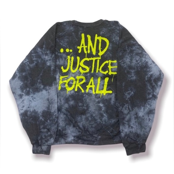 Urban Outfitters Metallica And Justice For All Gray Tie-dyed Crewneck Sweatshirt - Picture 2 of 4